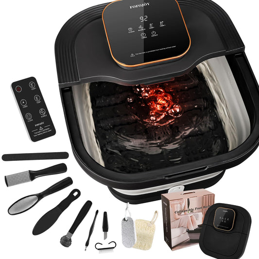 FOFOJÔY collapsible foot spa bath with heat control for quick home soaks