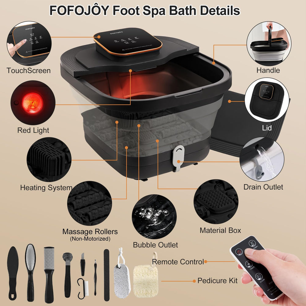FOFOJÔY foot spa with remote control display for easy temperature adjustments