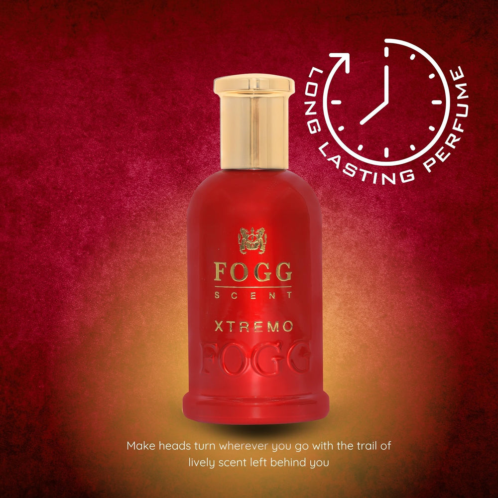 FOGG Scent Xtremo packaging promotes a premium, lifestyle-focused vibe.