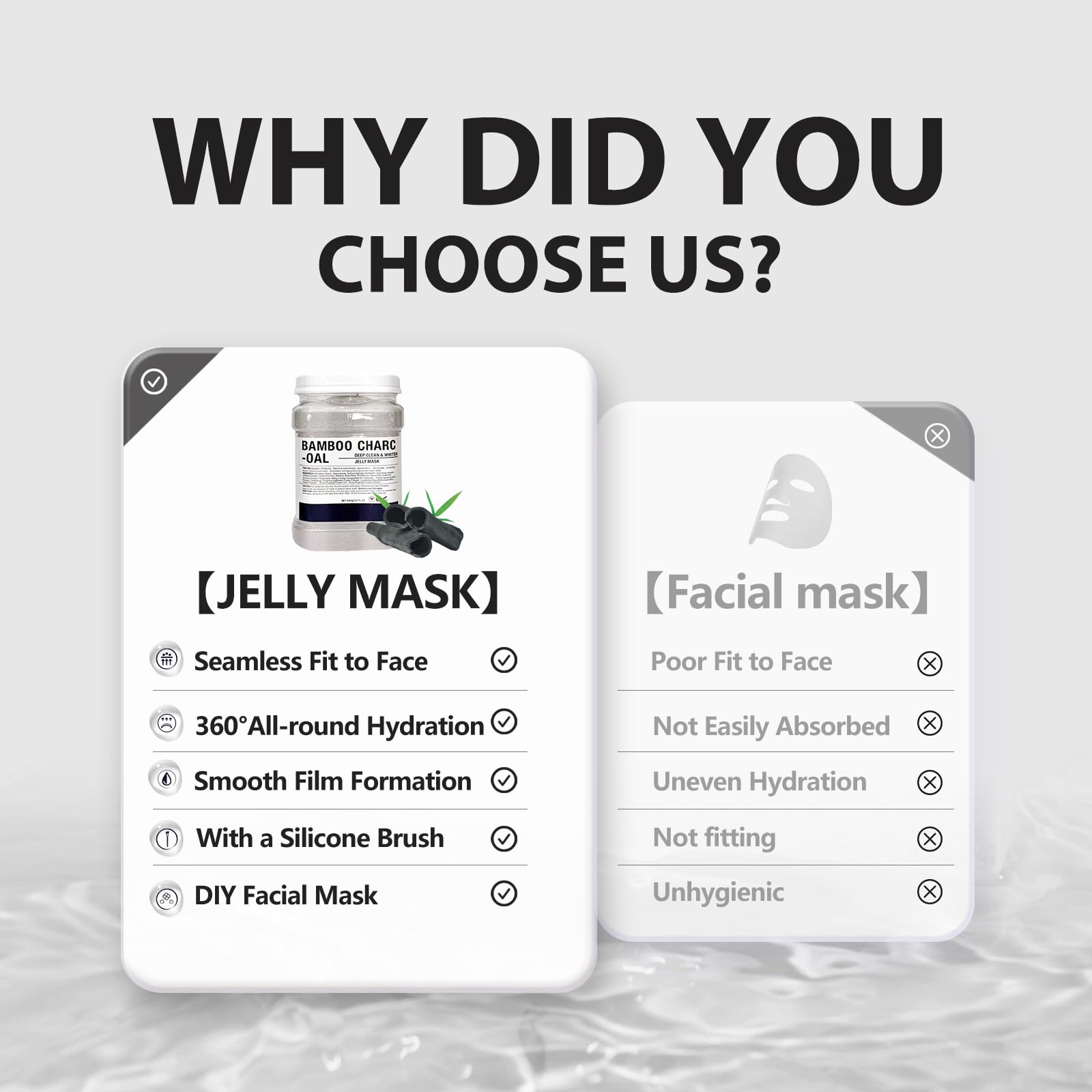 Bamboo charcoal essence in Fokiabin Jelly Mask nourishes pores