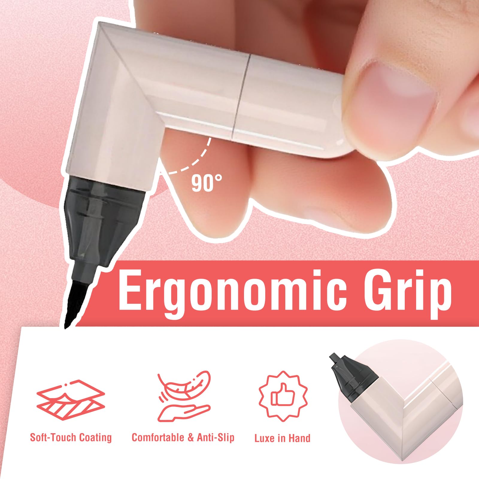 Eyeliner Stamp foldable case open, portable on-the-go kit.