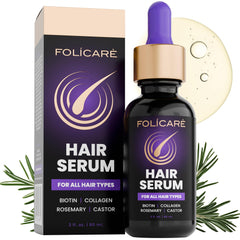 FOLICARE hair growth serum bottle front view, highlighting targeted scalp nourishment.