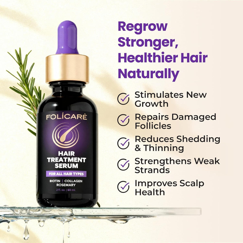 FOLICARE rosemary leaves and mint suggest refreshing scalp care.