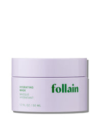 Follain Hyaluronic Acid + Bakuchiol Mask jar close-up showing hydrating, plumping cream.