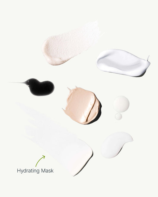 Follain mask application shot demonstrates smooth glide for quick relief on dull skin.