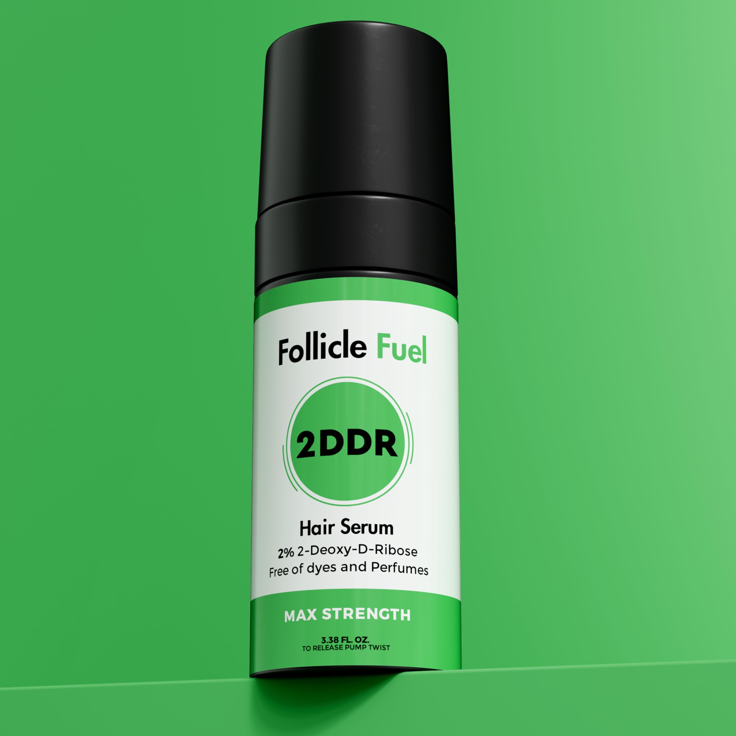 Follicle Fuel travel cap image highlights spill free portability for travel routines