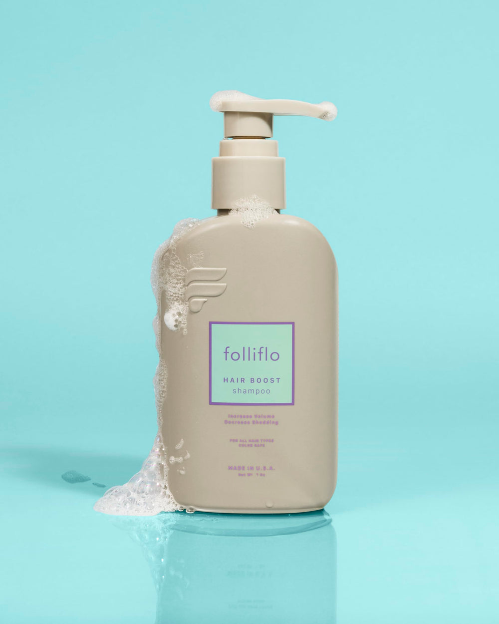 Morning shower with Folliflo shampoo for easy styling and manageability.