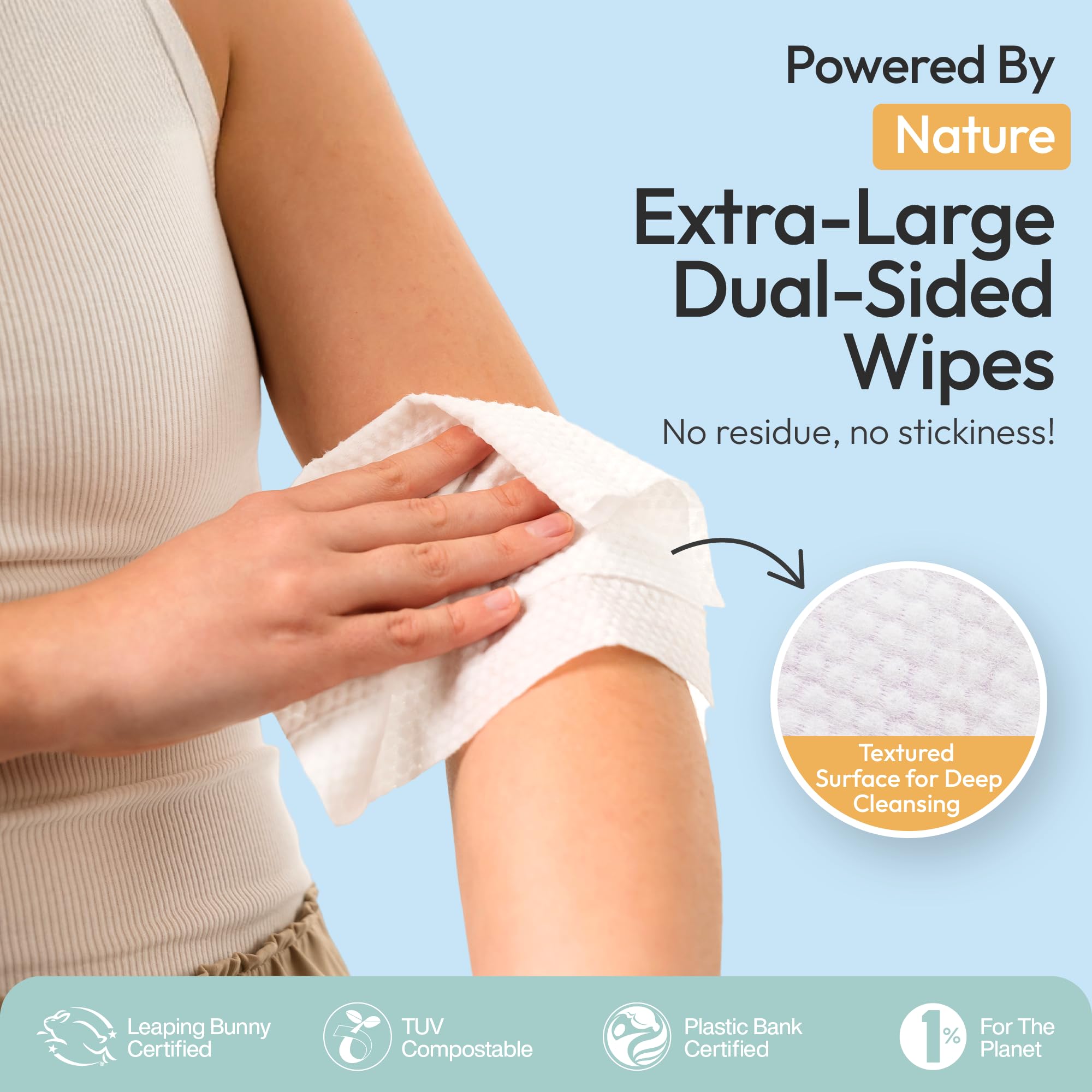 FOMIN Glowing Coconut and Vanilla scent label on wipes.