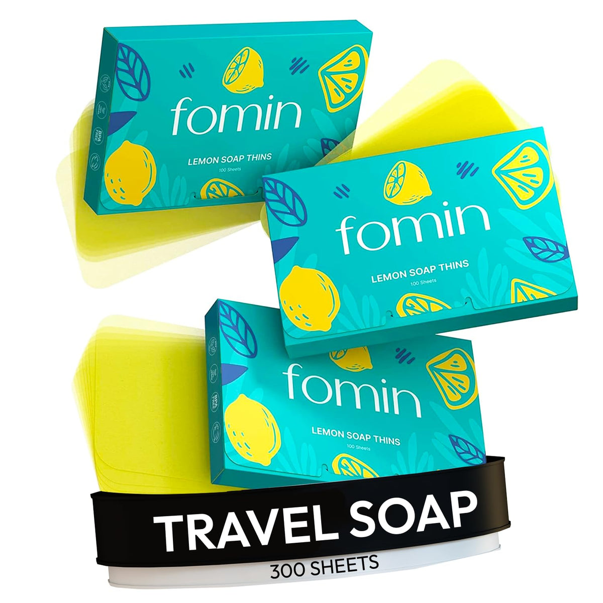 FOMIN paper soap sheets lemon dissolve for quick travel hand wash