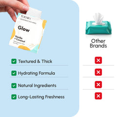 FOMIN Travel Deodorant Wipes sachet opened for on-the-go freshness.