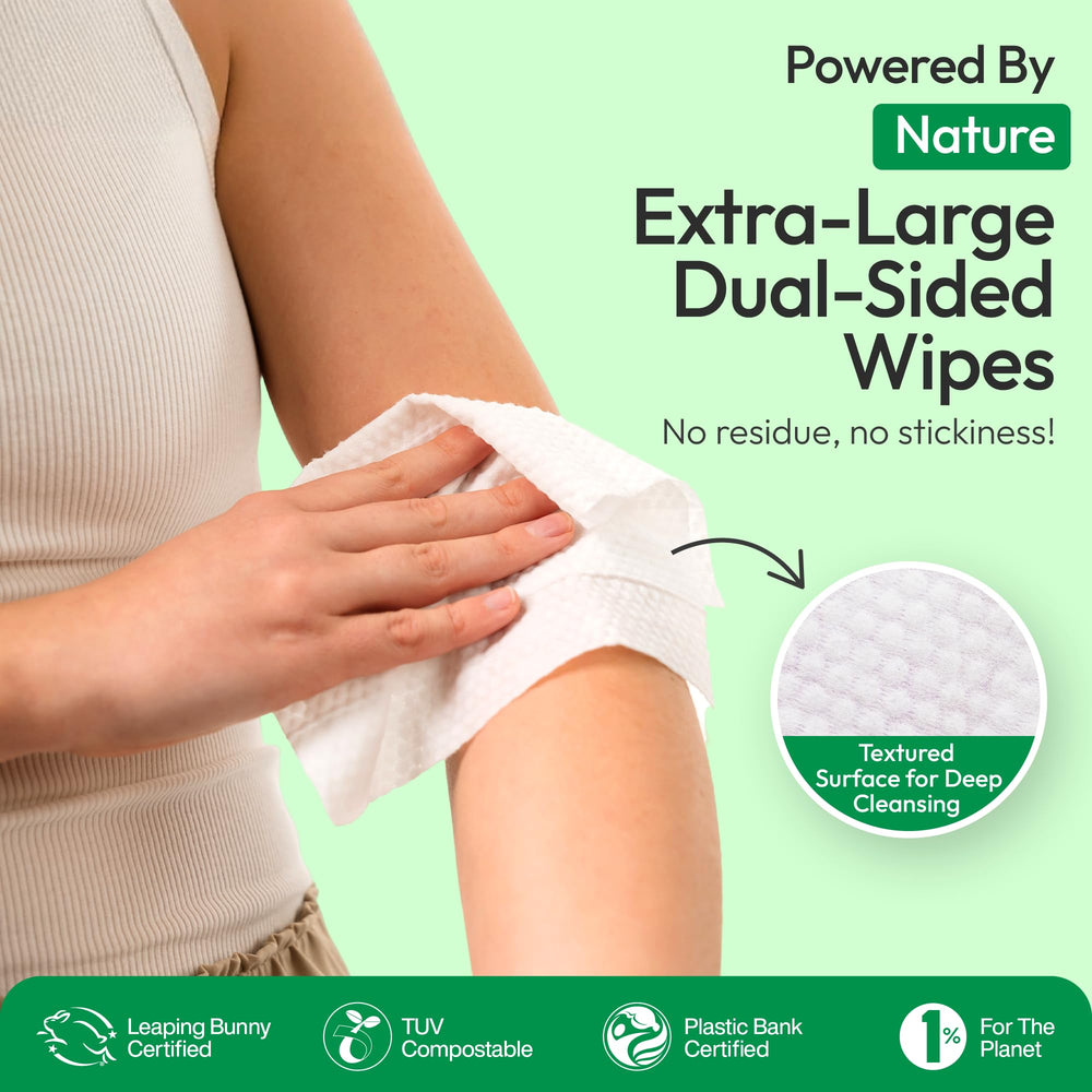 FOMIN Travel Deodorant Wipes vitamin E and aloe for skin comfort.