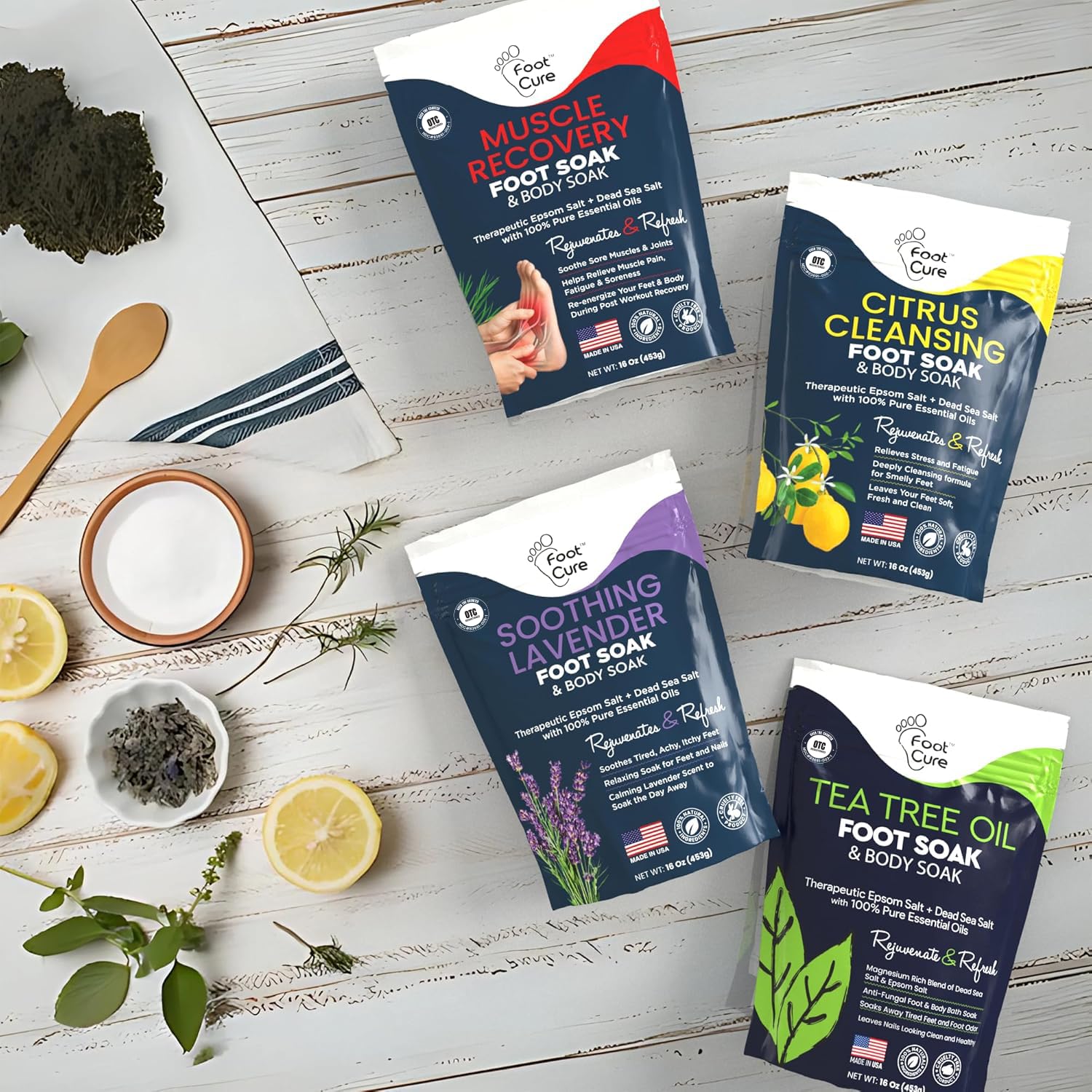 FOOT CURE detox-purifying soak revitalizes tired feet