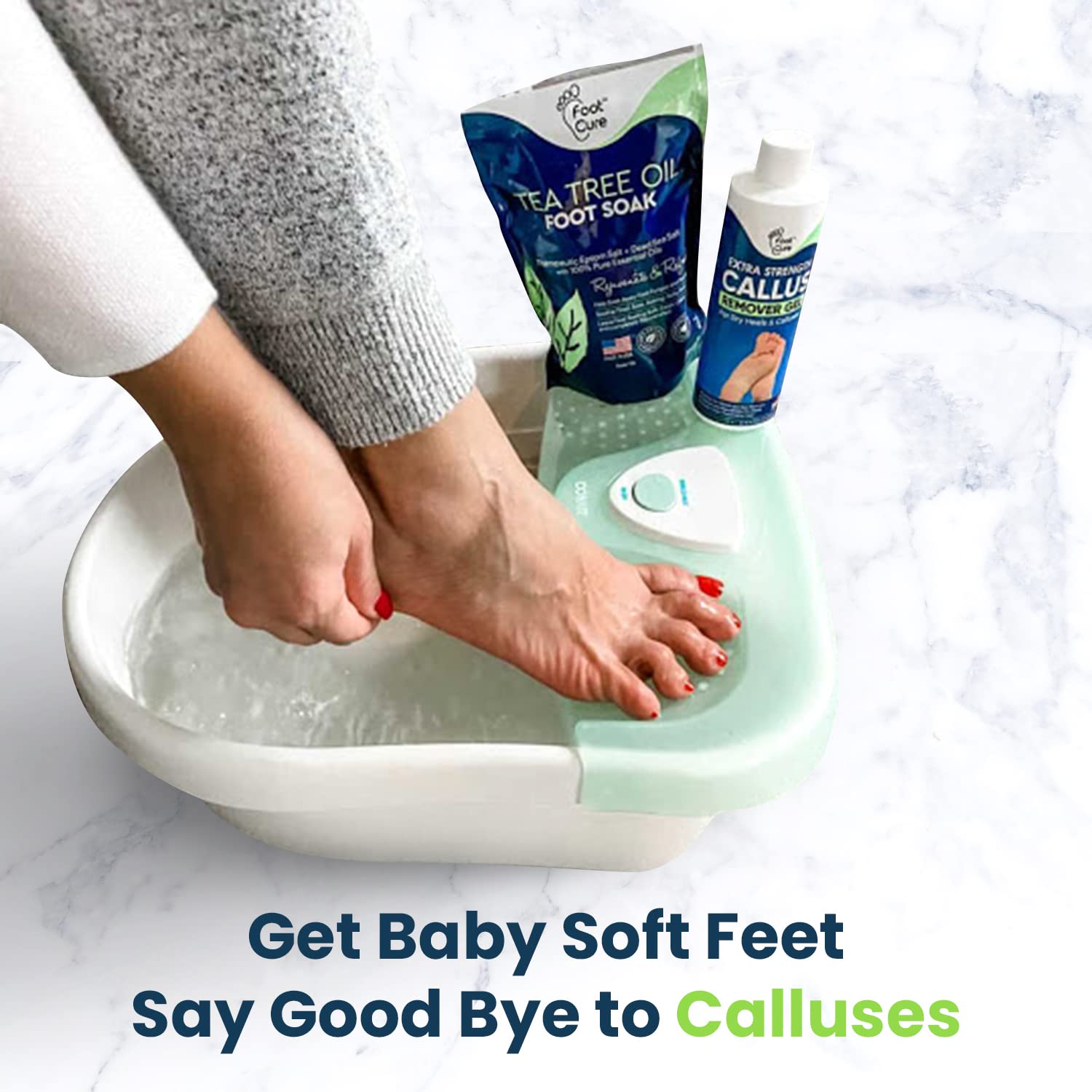 Foot Cure Foot Bath Basin enables a spa-like foot soak at home.