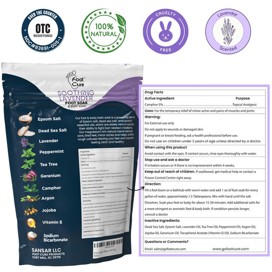 FOOT CURE lavender aroma foot bath for relaxing spa-like pedicure at home