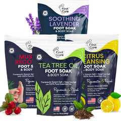 FOOT CURE premium epsom-tea-tree soak bath refreshes tired feet