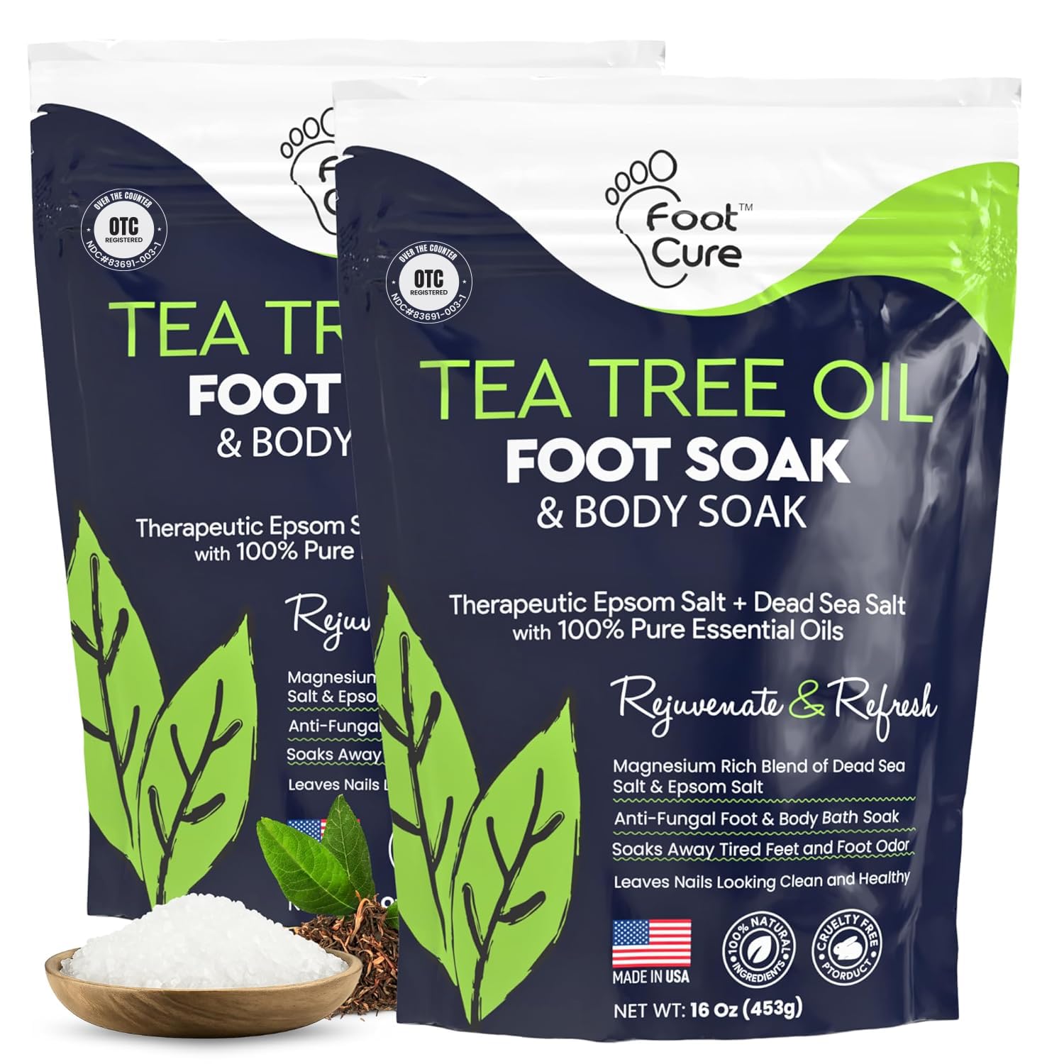 FOOT CURE Tea Tree Oil Foot Soak bottle for spa-like foot cleansing