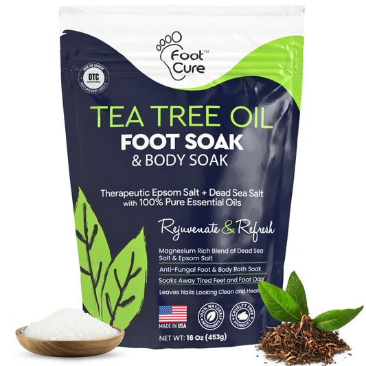 Foot Cure Tea Tree Oil Foot Soak bottle showcased for soothing daily foot care.