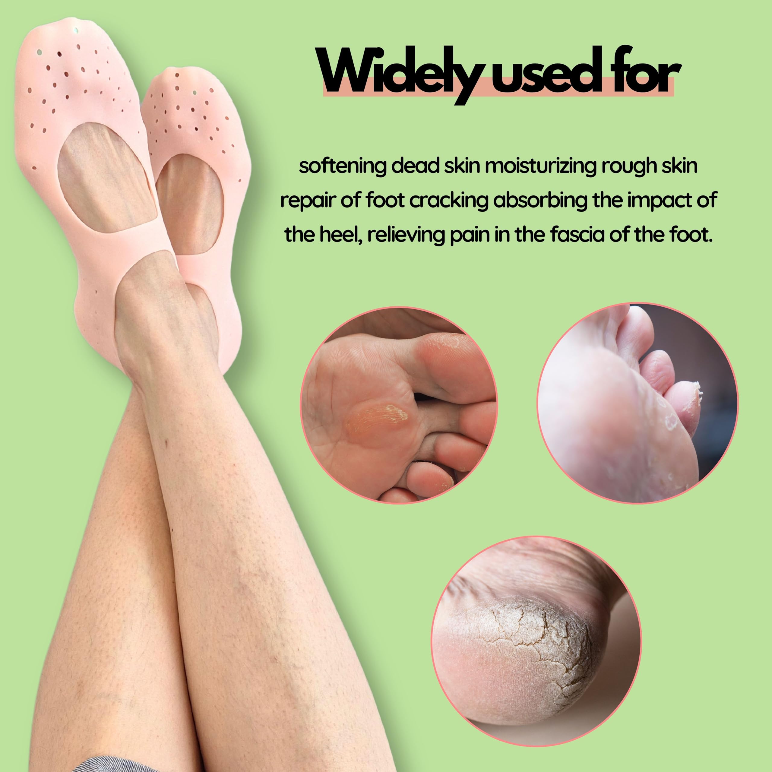Footinssole gel socks in use delivering hydration to the feet.