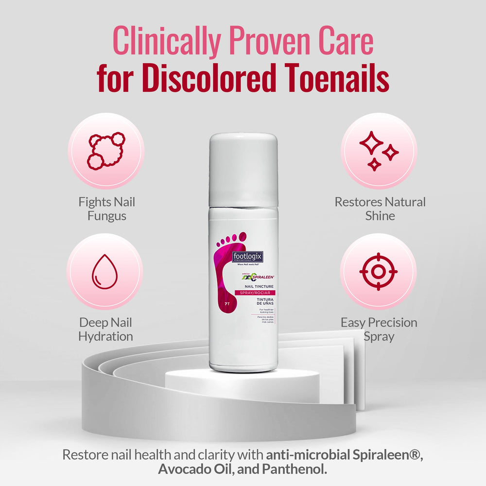 Footlogix Nail Tincture Spray application tip showing even mist.