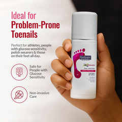 Footlogix Nail Tincture Spray applied on nails during routine.