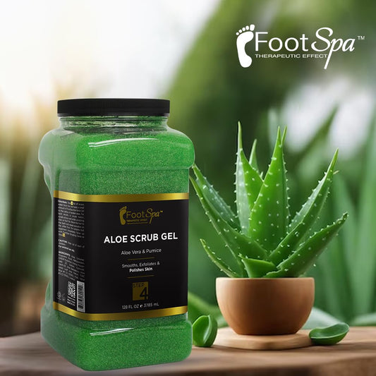 FootSpa Aloe Vera and Salicylic Acid exfoliant nourishes while softening skin.