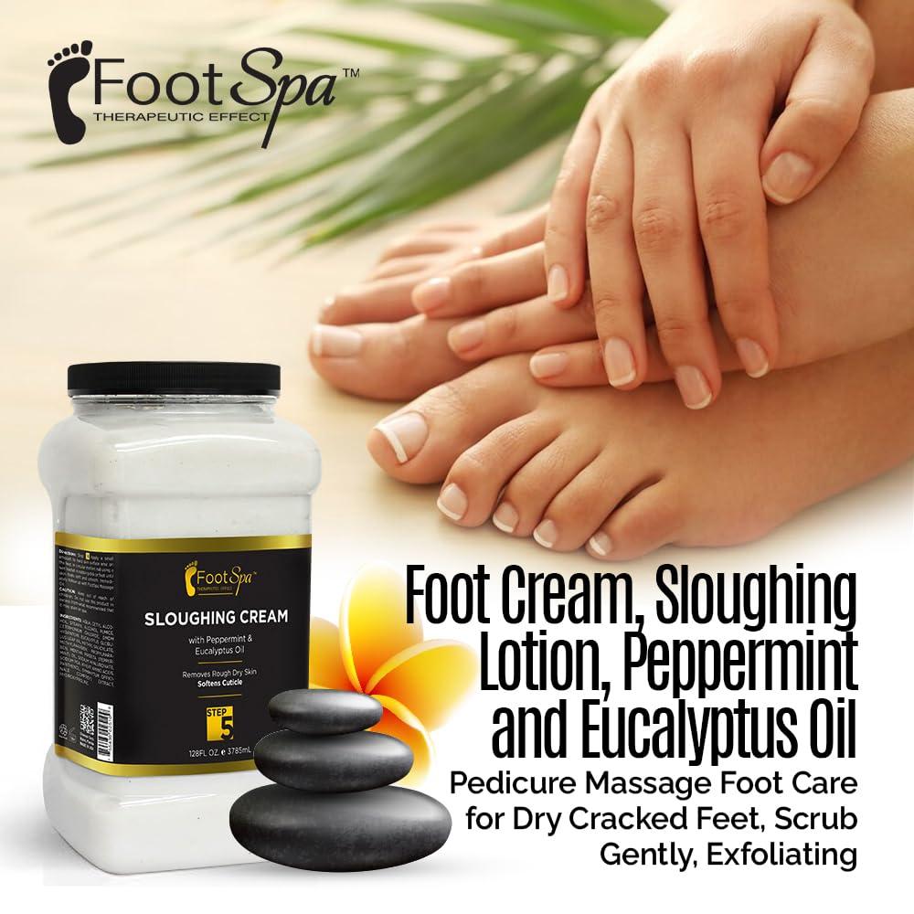 FootSpa exfoliating application on feet demonstrates smoothing action