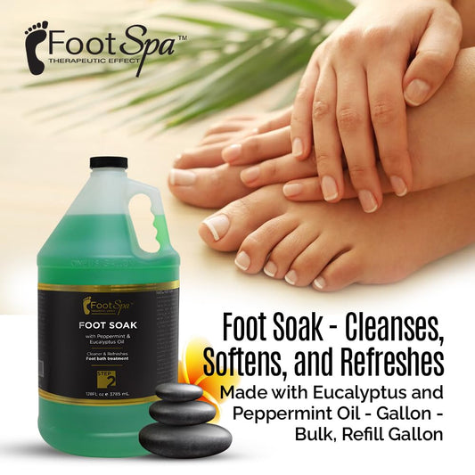 FootSpa foamy bubbles illustrate deep cleansing during a foot bath.