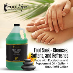 FootSpa foamy bubbles illustrate deep cleansing during a foot bath.