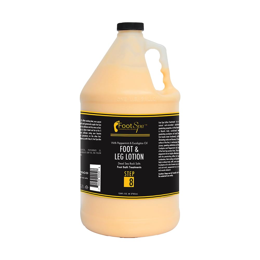 FootSpa Healing Therapy Lotion being poured for at-home aromatherapy massage