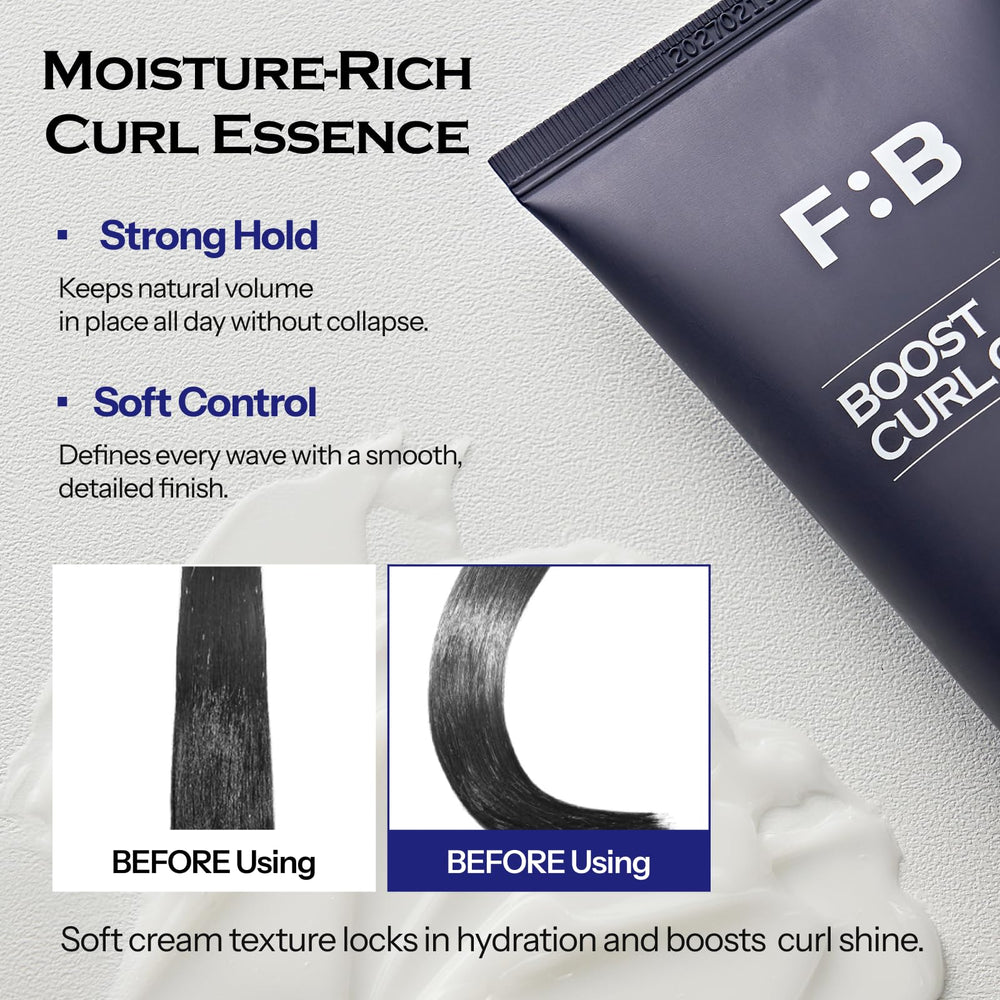 FORBEAUT Boost Curl Cream parting-perm ready hairstyle shows lasting shape.