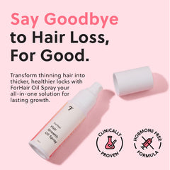 ForChics serum spray dispensed on scalp for easy application