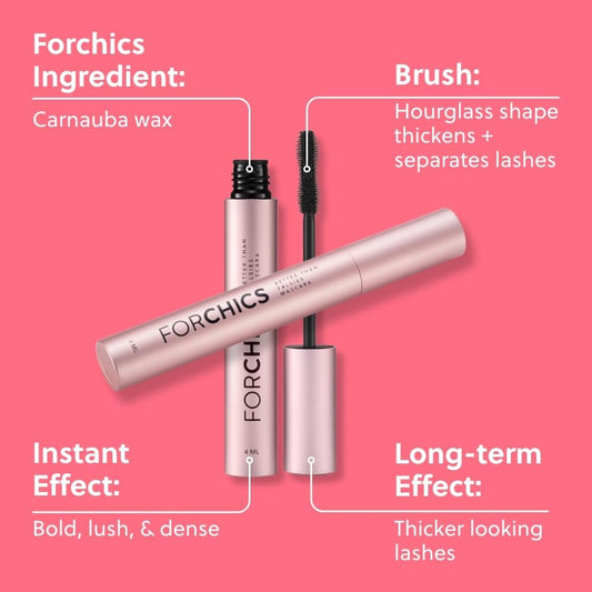 ForChics Nourishing Mascara brush application for clump-free, even coverage on lashes