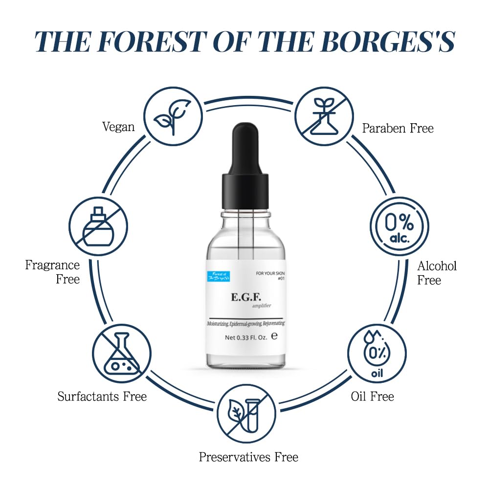FOREST OF THE BORGES'S EGF serum glow after use hints refreshed skin.
