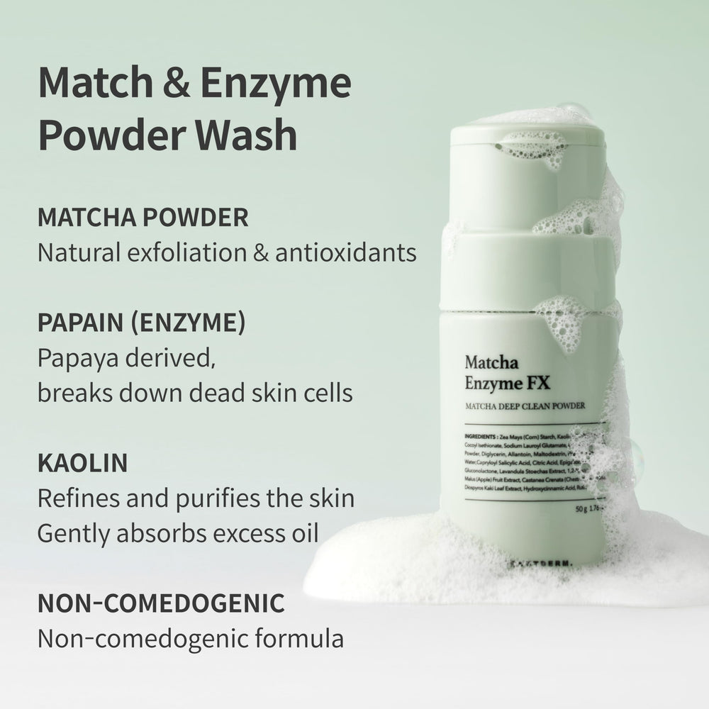 FORETDERM Matcha Enzyme FX close-up of soft exfoliating foam
