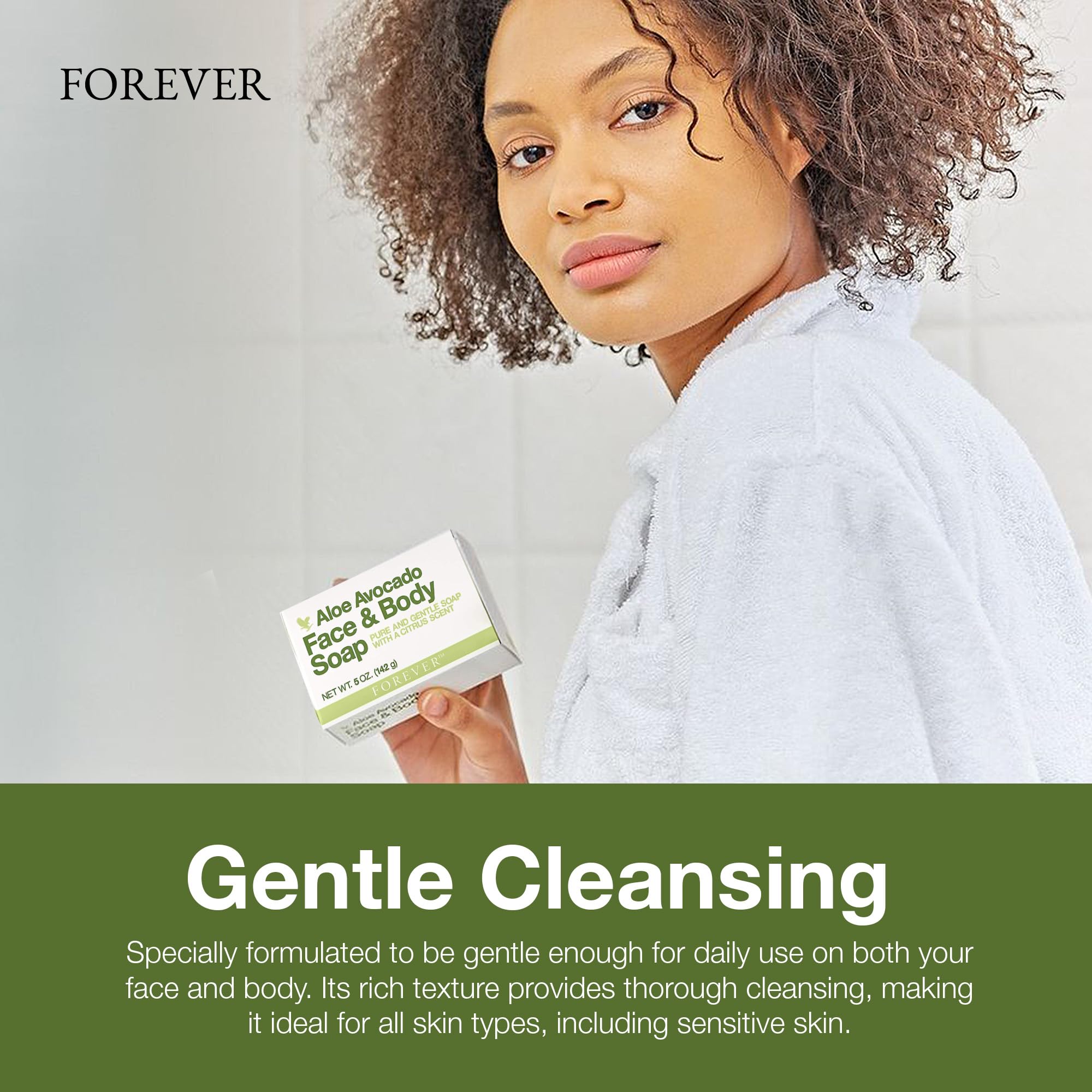 Forever Living Aloe Avocado Soap vegan-friendly formula supports mindful skincare.