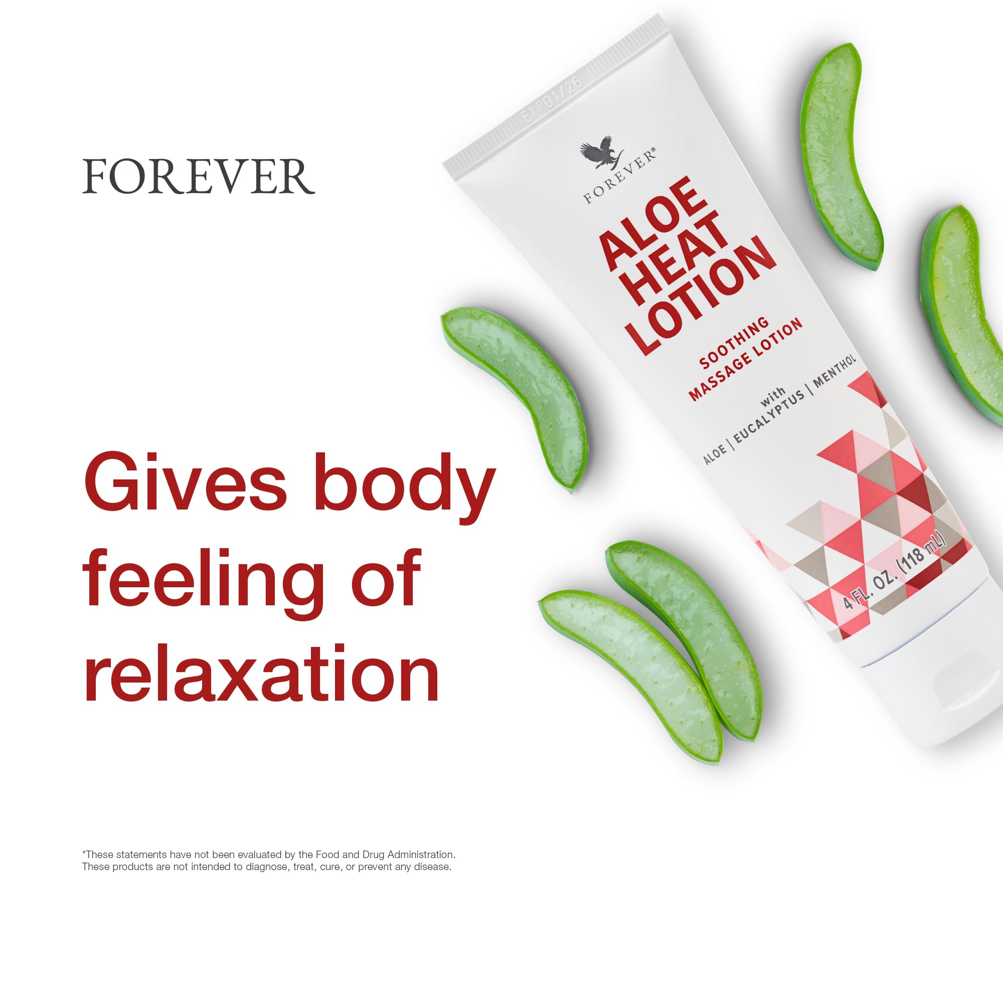 Forever Living Aloe Heat Lotion applied to forearm for a calming massage