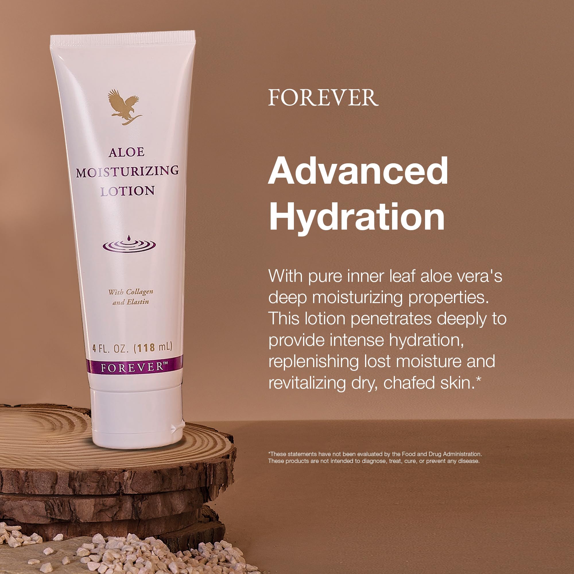 Forever Living Aloe Moisturizing Lotion on hands demonstrating daily moisture