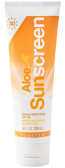 Forever Living Aloe Sunscreen SPF 30 bottle showing quick absorption on skin