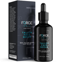 The FORGE SKIN Night Beef Tallow Serum bottle shown for a nightly hydrating routine.