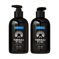 FormulaF=KX curly shampoo bottle with ocean scent for defined curls.