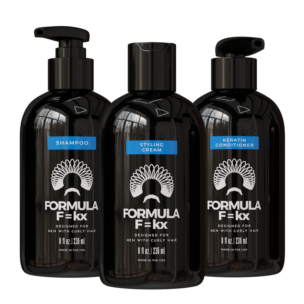 FormulaF=KX hydrating shampoo bottle supports scalp hydration and defined curls.
