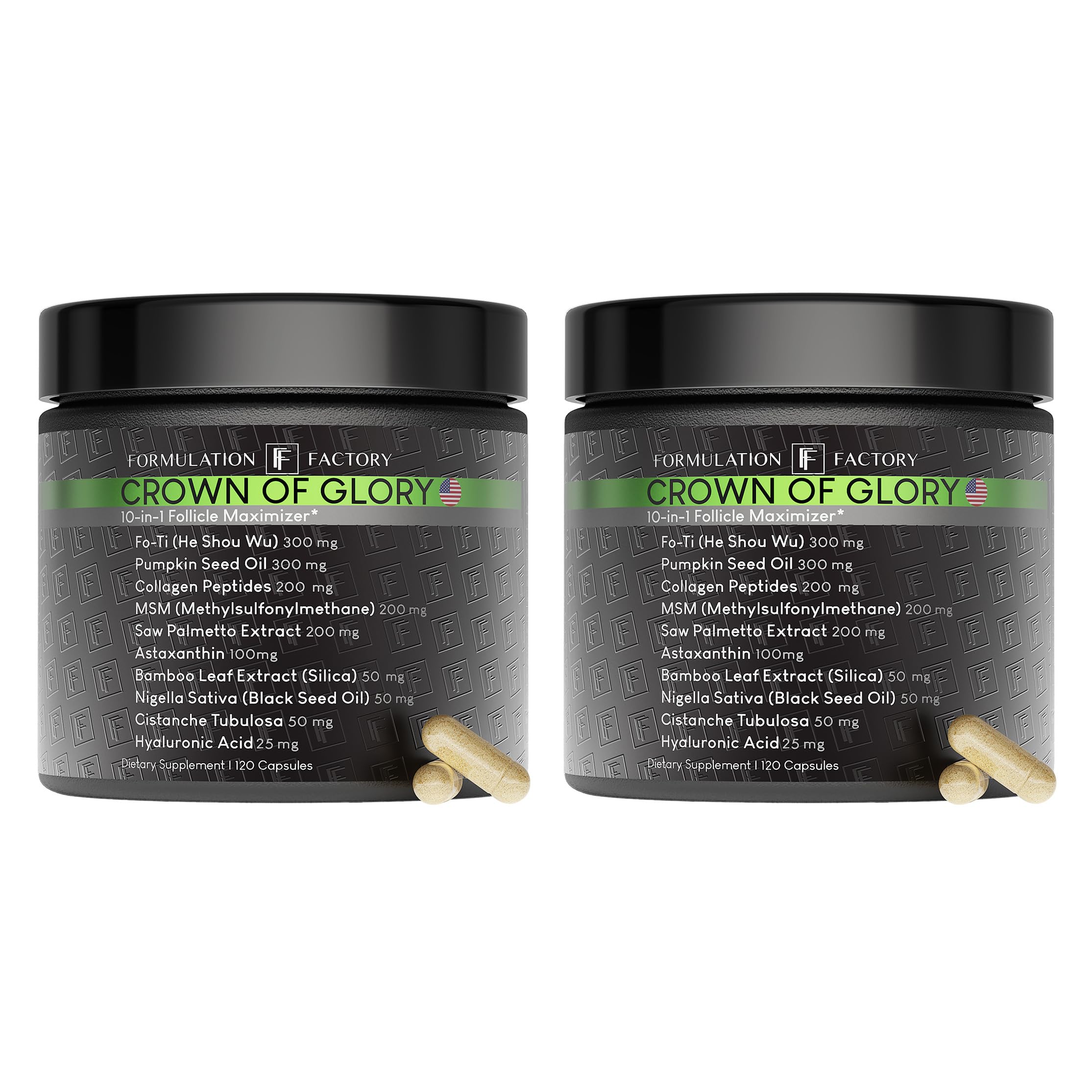 Formulation Factory Crown of Glory bottle front view supports overall hair wellness.