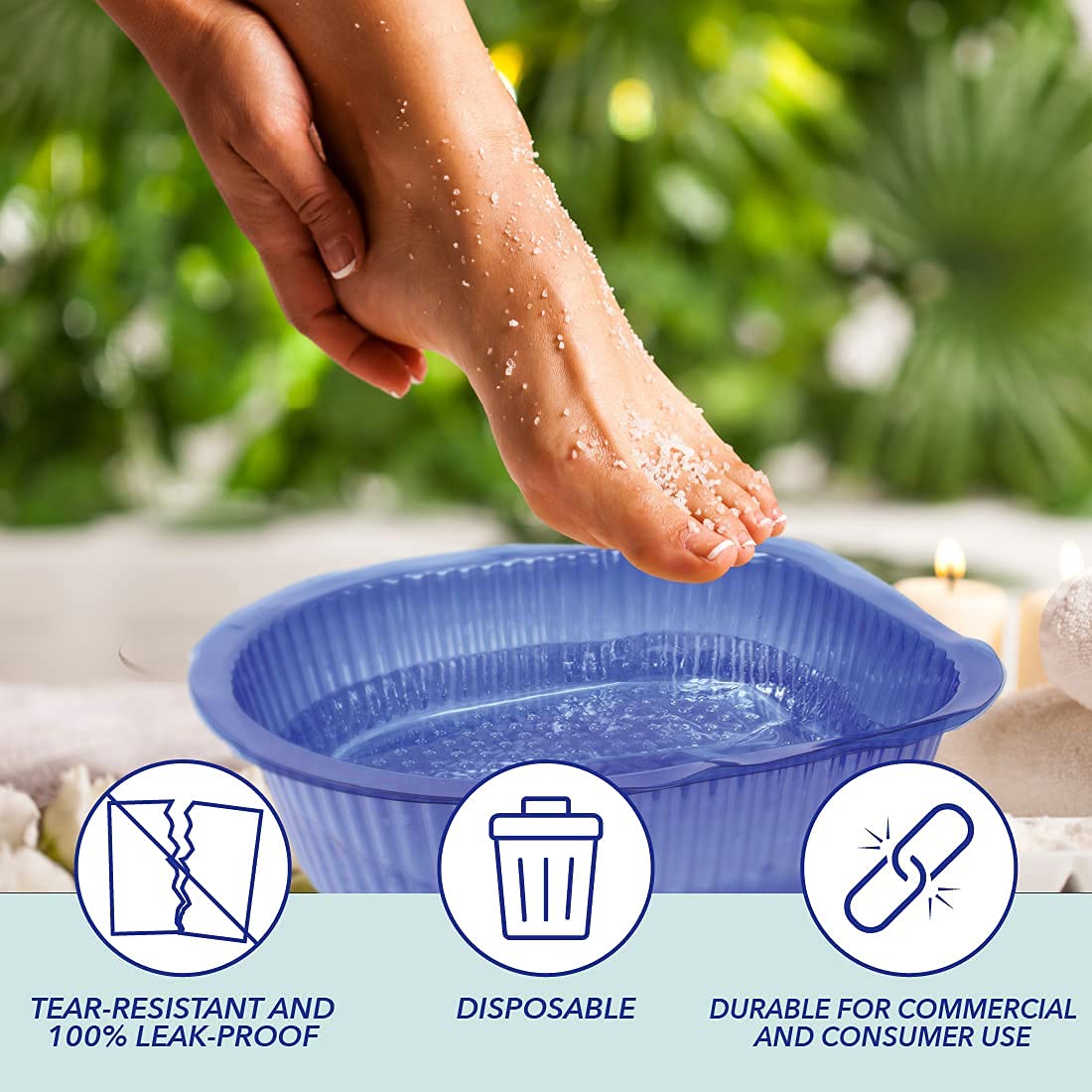 ForPro six-inch-deep foot bath liners hold ample water for comfortable soaks.