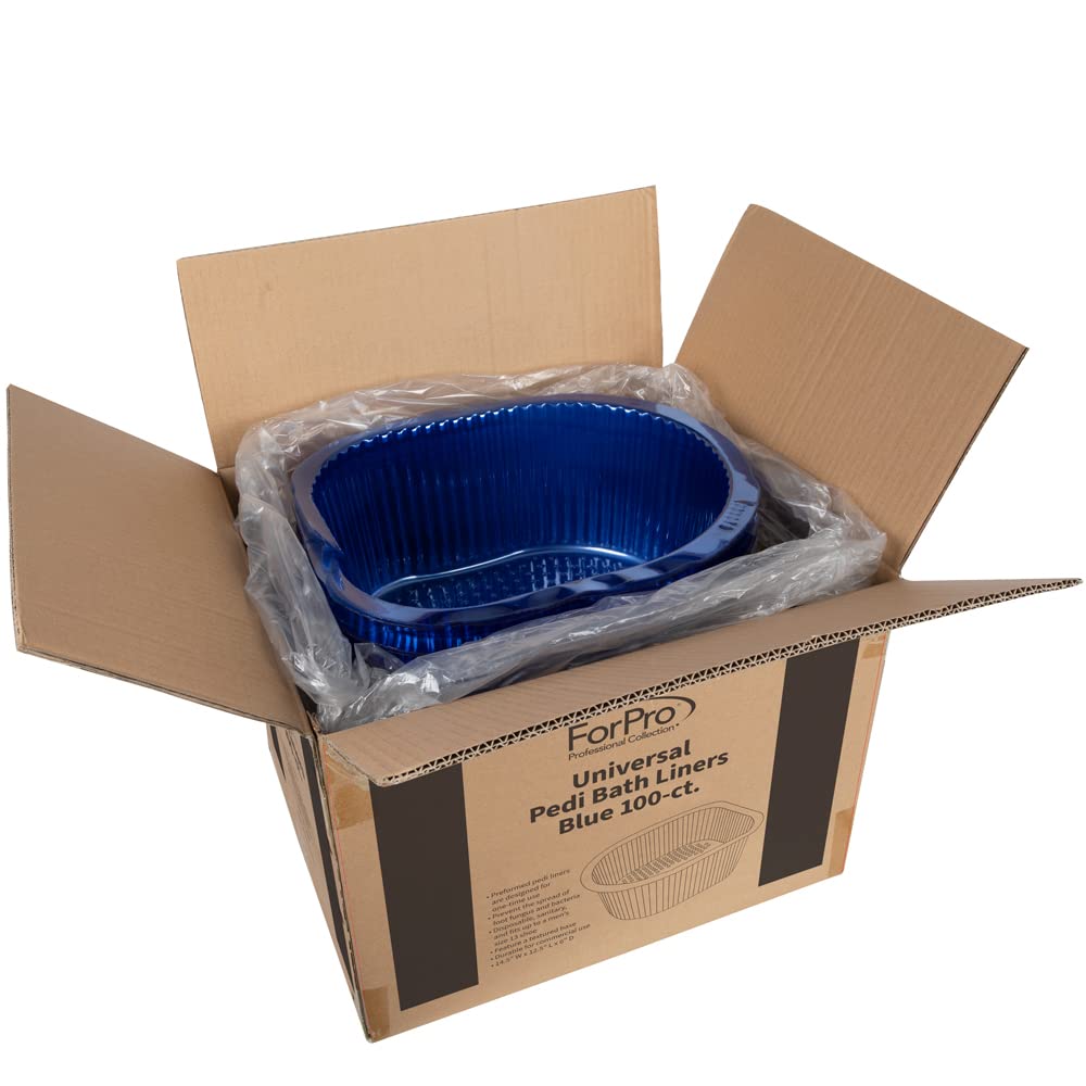 ForPro blue pedicure liners add a stylish look to spa treatments.