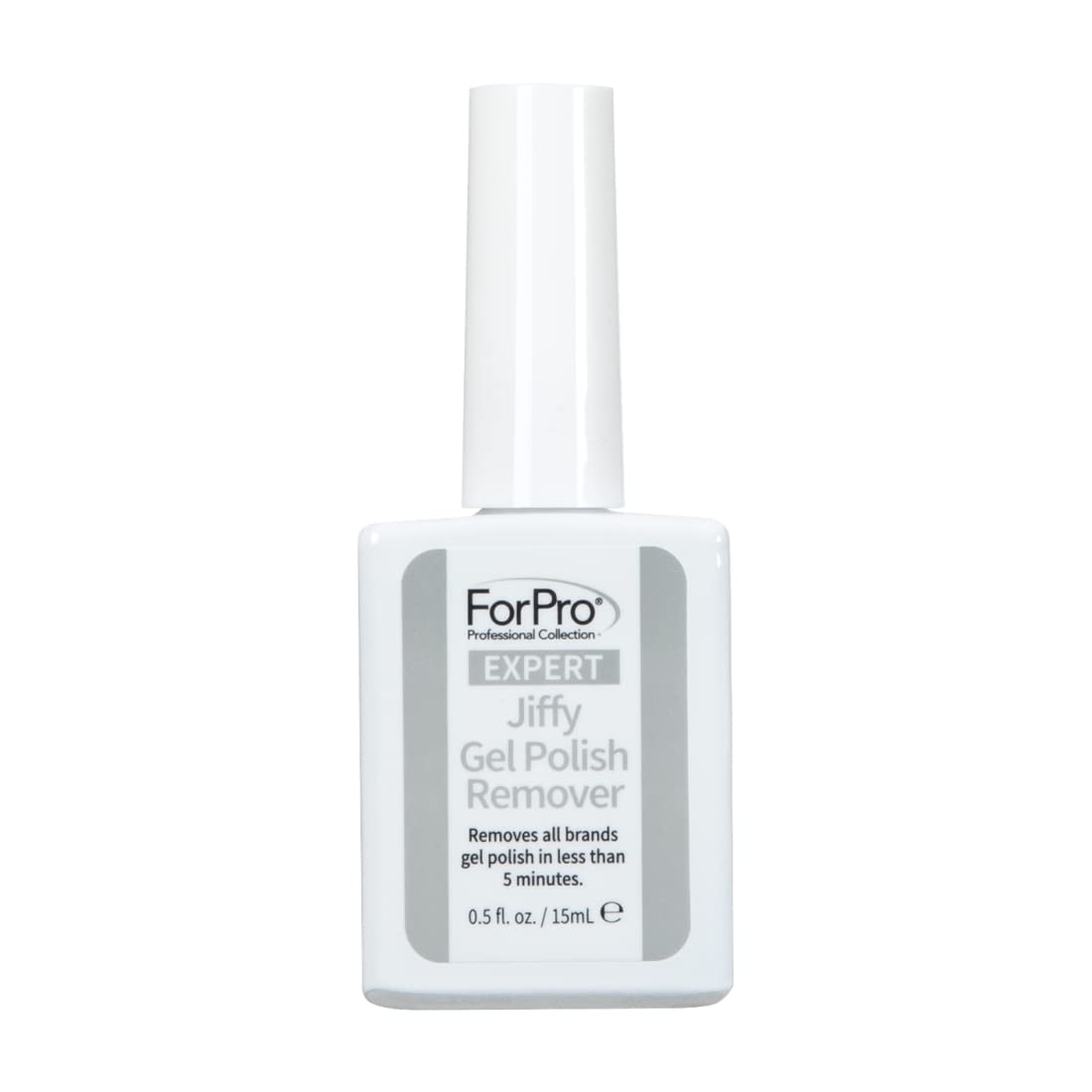 ForPro Expert Jiffy Gel Polish Remover bottle pour for quick, mess-free gel removal.