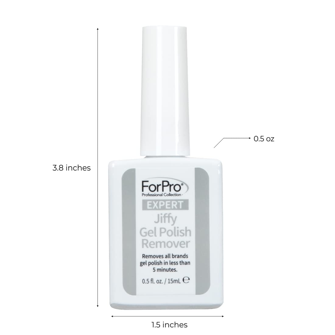 ForPro Expert Jiffy Gel Polish Remover wait time highlights rapid gel breakdown.