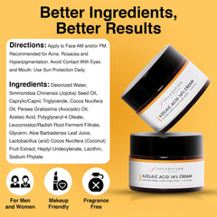 Foundation Skincare azelaic acid 14 percent fragrance-free packaging communicates clean skincare