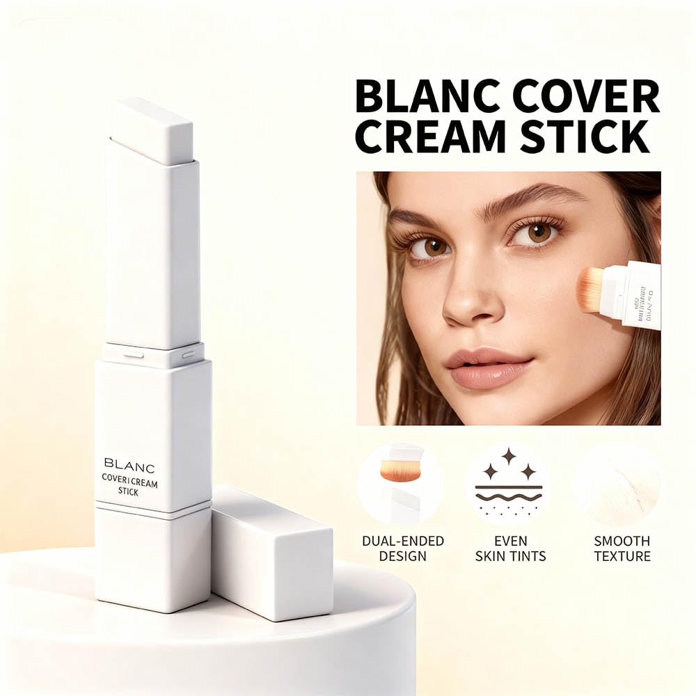 2 in 1 Foundation Stick With Brush built in ultra fine brush close up for blending