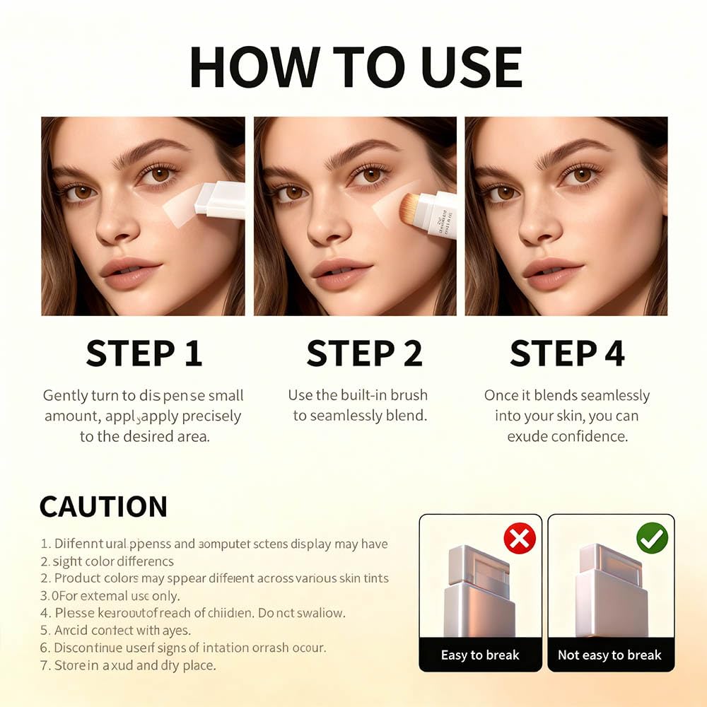2 in 1 Foundation Stick With Brush travel friendly packaging in compact form