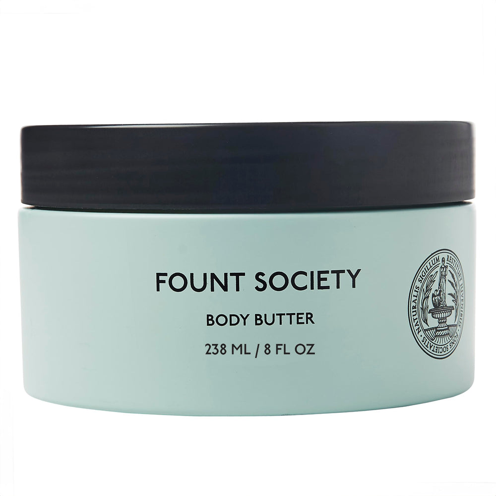 Fount Society Body Butter feet care scene showcasing soft, moisturized skin